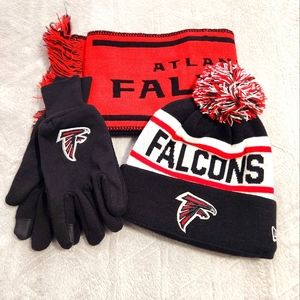 Atlanta Falcons Toboggan, Gloves, and Scarf (New)